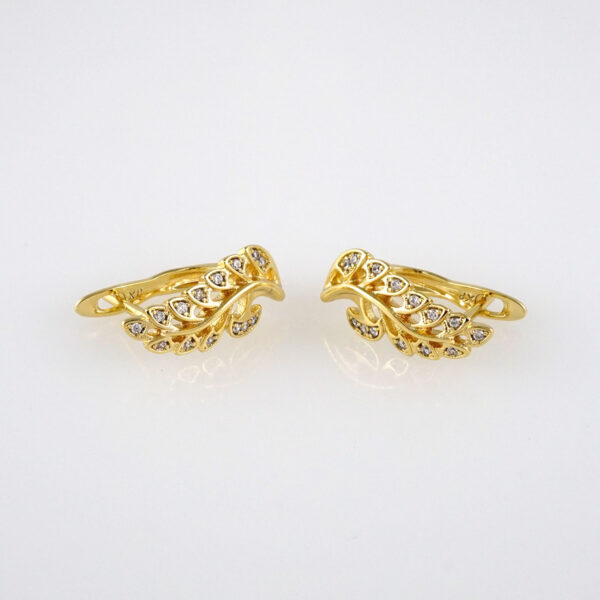 Earrings Woman/ Aretes Dama/  Zircon Stone/  14k Real Color// E336