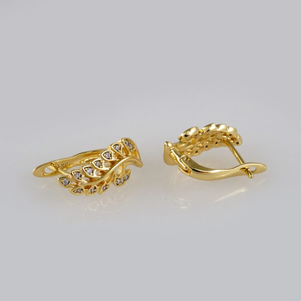 Earrings Woman/ Aretes Dama/  Zircon Stone/  14k Real Color// E336 - Image 2