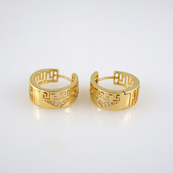 Earrings Woman/ Aretes Dama/  Zircon Stone/  14k Real Color// E338