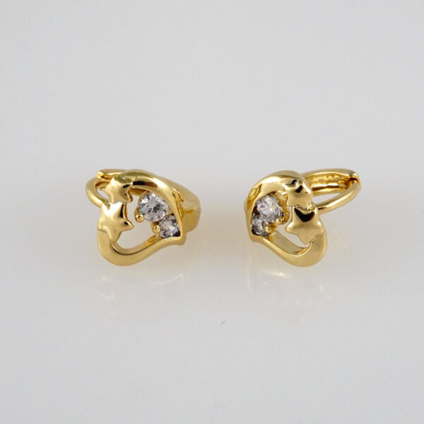 Earrings Woman/ Aretes Dama/ Zircon Stone/  14k Real Color// E344