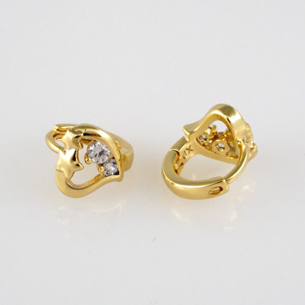 Earrings Woman/ Aretes Dama/ Zircon Stone/  14k Real Color// E344 - Image 2