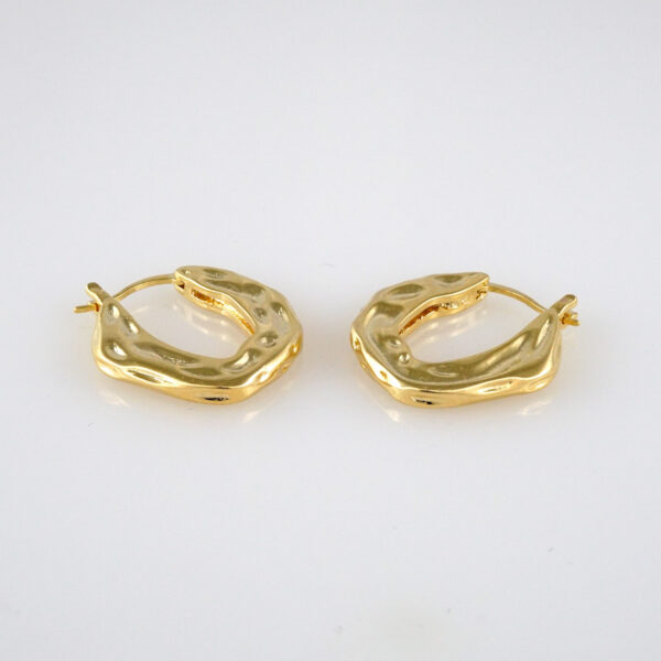 Earrings Woman/ Aretes Dama/  Plain/  14k Real Color// E351