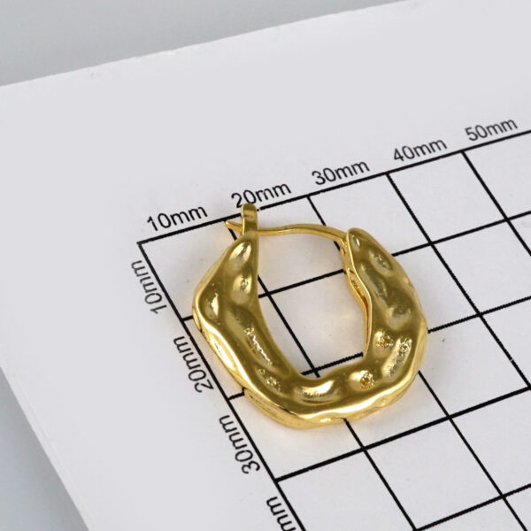 Earrings Woman/ Aretes Dama/  Plain/  14k Real Color// E351 - Image 3