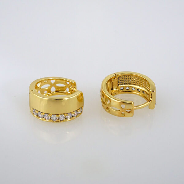 Earrings Woman/ Aretes Dama/  Zircon Stone/  14k Real Color// E366