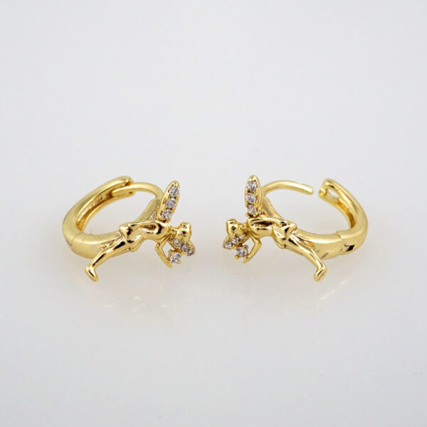 Earrings Woman/ Aretes Dama/  Zircon Stone/  14k Real Color// E367