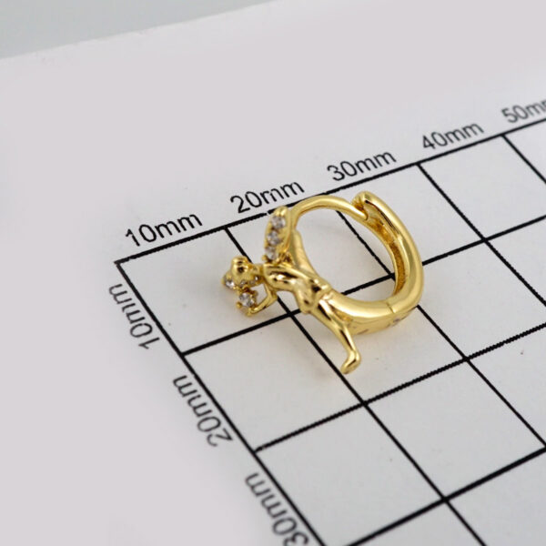 Earrings Woman/ Aretes Dama/  Zircon Stone/  14k Real Color// E367 - Image 3