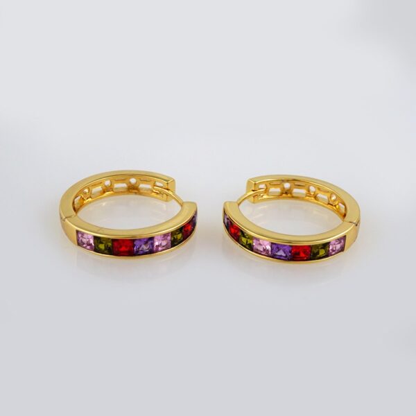 Earrings Woman/ Aretes Dama/Zircon Stone/14k Real Color// E372