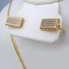 Cadenas & Colgantes & Earrings & Bracelets/ Chain W/Pendants /14K Real Color/Zircon Stone// SET406 - Image 2