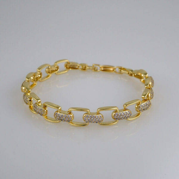 Bracelets Woman/ Pulseras Dama/  Zircon Stone/  14K Real Color// B440