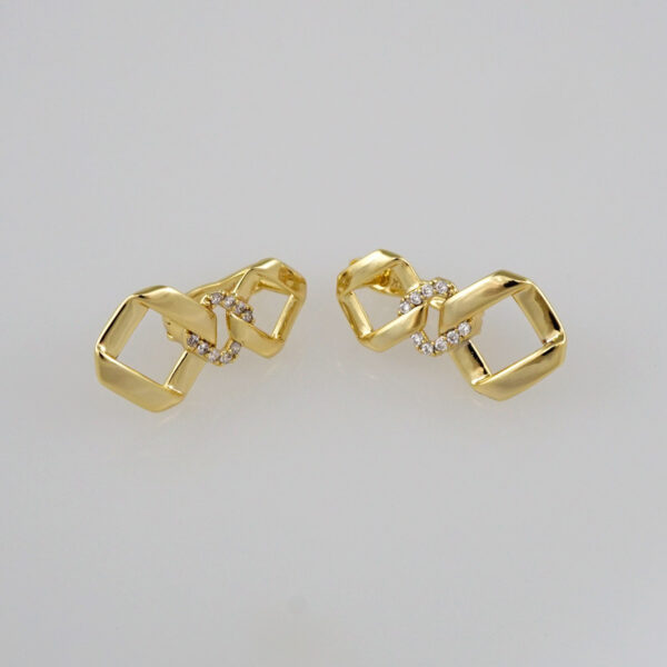 Earrings Woman/Aretes Dama/ Zircon Stone/  14K Real Color// E389