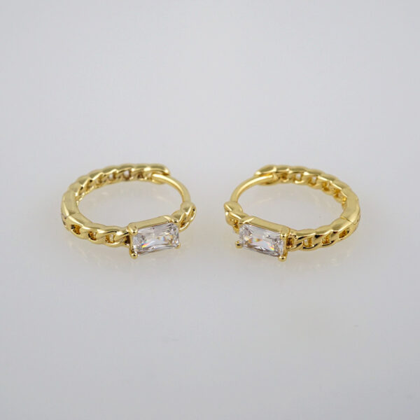 Earrings Woman/Aretes Dama/ Zircon Stone/  14K Real Color// E392