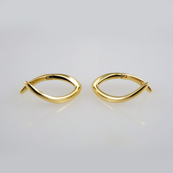 Earrings Woman/ Aretes Dama/ Plain/ 14k Real Color// E394