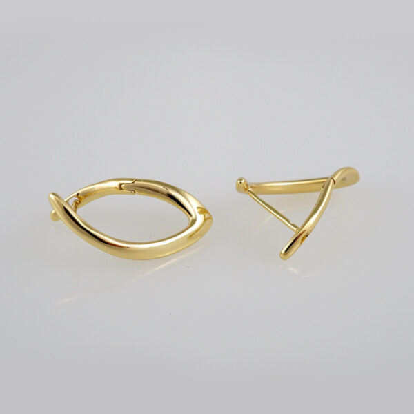 Earrings Woman/ Aretes Dama/ Plain/ 14k Real Color// E394