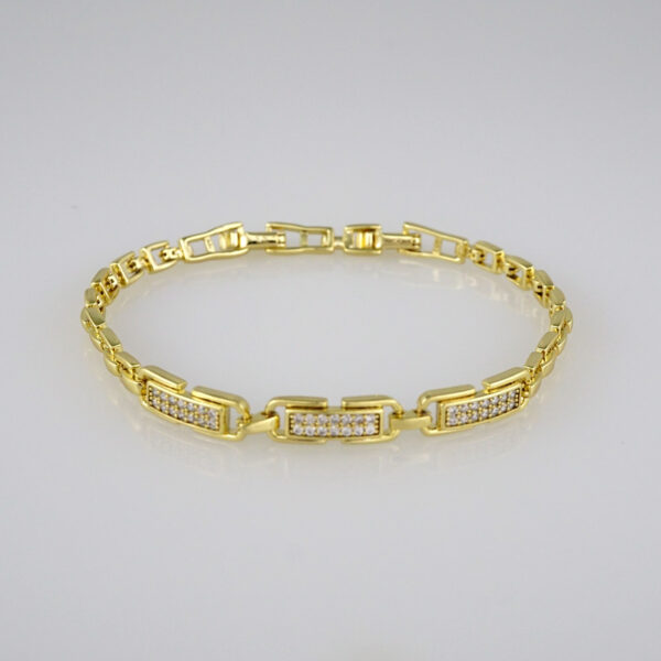 Bracelets Women/ Pulseras Dama/  Zircon Stone/  14K Real Color// B462