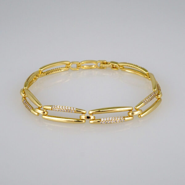 Bracelets Women/ Pulseras Dama/ Zircon Stone/14K Real Color// B450