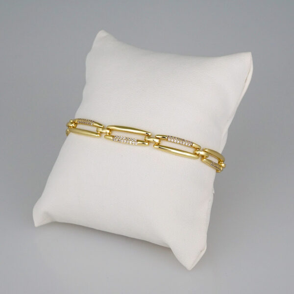 Bracelets Women/ Pulseras Dama/ Zircon Stone/14K Real Color// B450