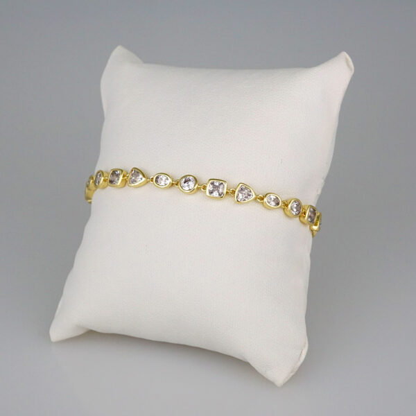 Bracelets Women/ Pulseras Dama/  Zircon Stone/  14K Real Color// B451