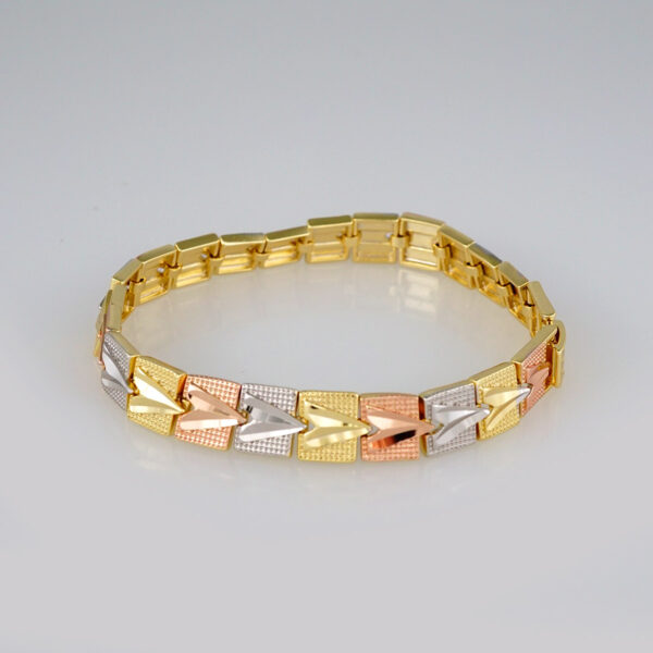 Bracelets Women/ Pulseras Dama/  ThreeTone/  14K Real Color// B457