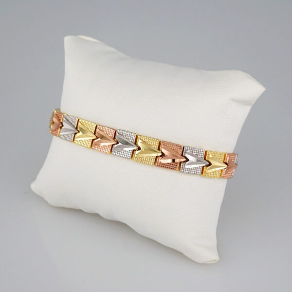 Bracelets Women/ Pulseras Dama/  ThreeTone/  14K Real Color// B457