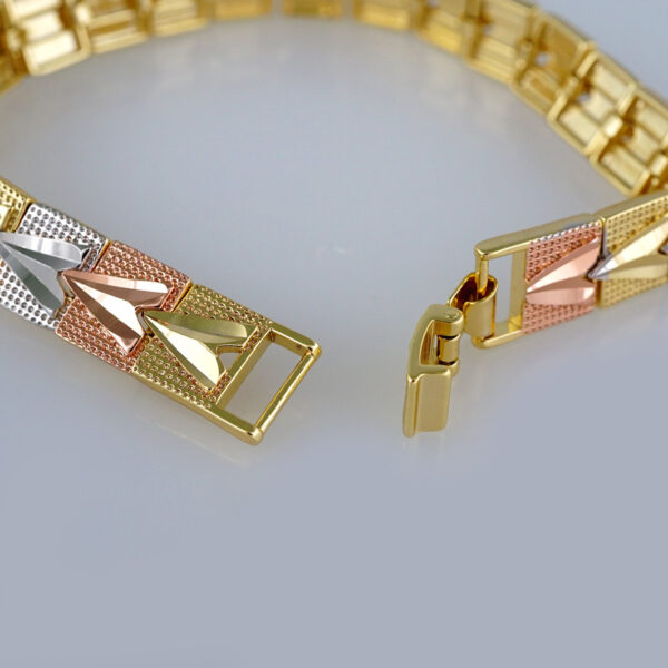 Bracelets Women/ Pulseras Dama/  ThreeTone/  14K Real Color// B457