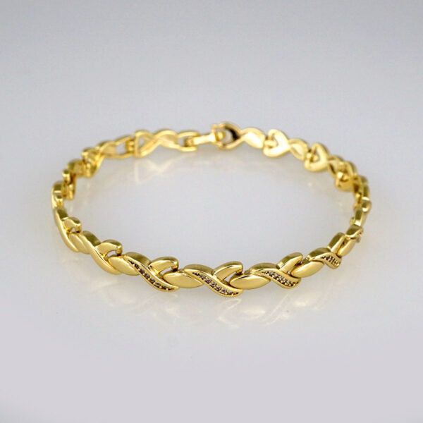 Bracelets Women/ Manillas Mujer/  14K Real Color/  Zircon Stone// B466