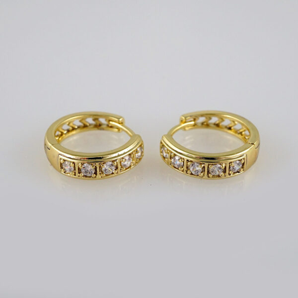 Earrings Woman/ Aretes Dama/Zircon Stone/14k Real Color// E401