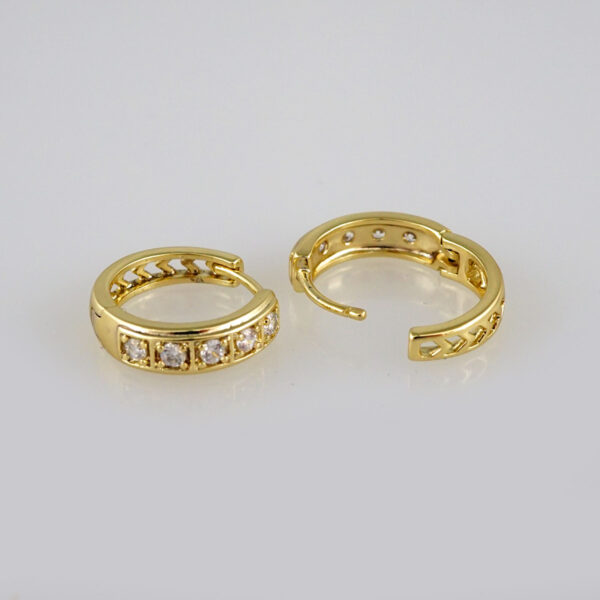 Earrings Woman/ Aretes Dama/Zircon Stone/14k Real Color// E401