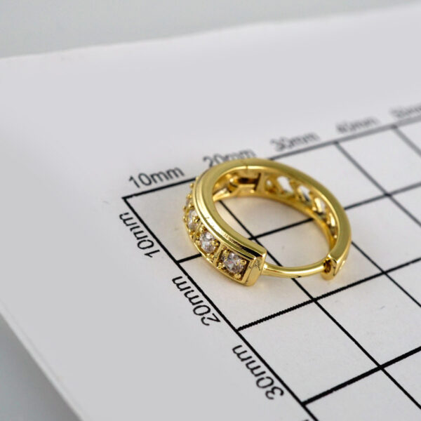 Earrings Woman/ Aretes Dama/Zircon Stone/14k Real Color// E401