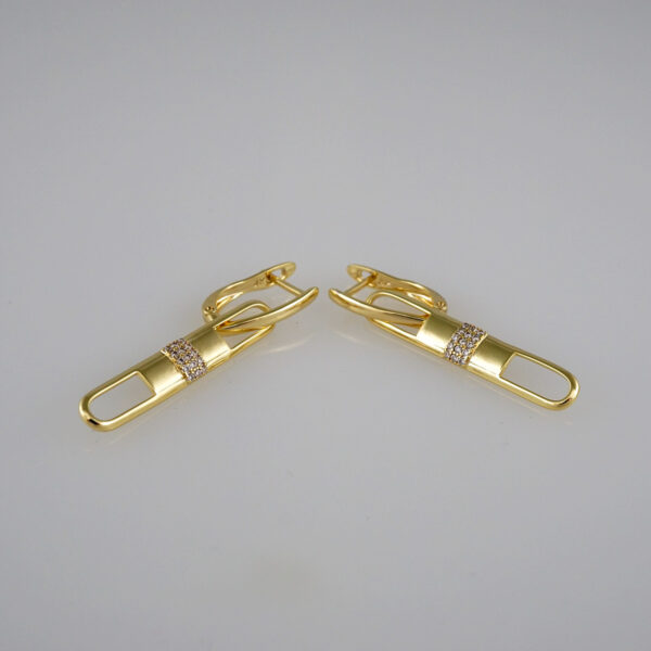 Earrings Woman/ Aretes Dama/  Zircon Stone/  14k Real Color// E402