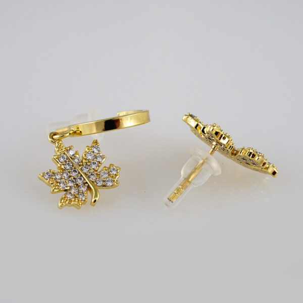 Earrings Woman/ Aretes Dama/  Zircon Stone/  14k Real Color// E403