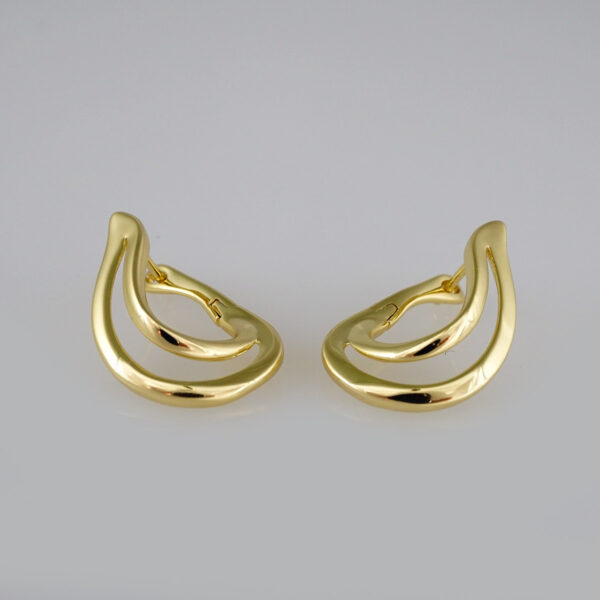 Earrings Women/ Aretes Dama/  Plain/  14k Real Color// E409