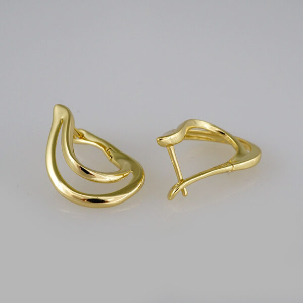 Earrings Women/ Aretes Dama/  Plain/  14k Real Color// E409