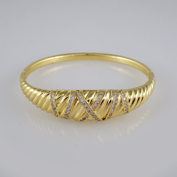 Bangles Woman/ Pulsos Dama/  Zircon Stone/  14K Real Color// P221