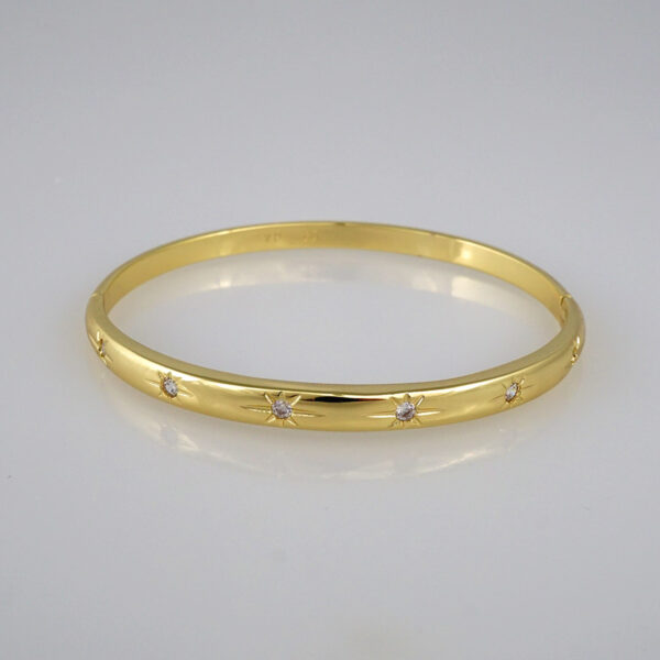 Bangles Woman/ Pulsos Dama/  Zircon Stone/  14K Real Color// P214