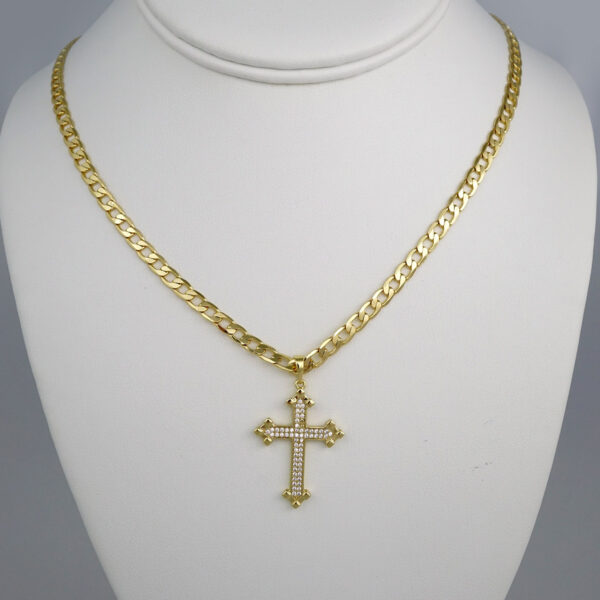 Cadenas & Colgantes/ Chain Men/Pendants/ 14K Real Color/Zircon Stone/ 4mm x60cm// SET436