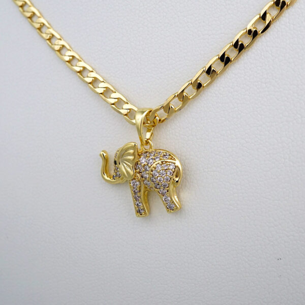 Cadenas & Colgantes/ Chain W/Pendants /  14K Real Color/  Zircon Stone/  3mm x45cm// SET439 - Image 2
