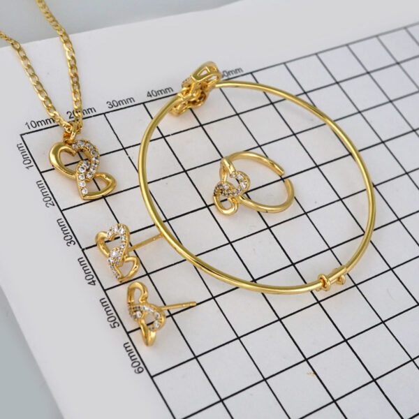 Cadenas & Colgantes & Earrings/ Rings/ Chain /Pendants /14K Real Color/Zircon Stone/ Set de Niña// SET465