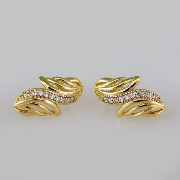 Earrings Women/ Aretes Dama/ Zircon Stone/ 14k Real Color// E415