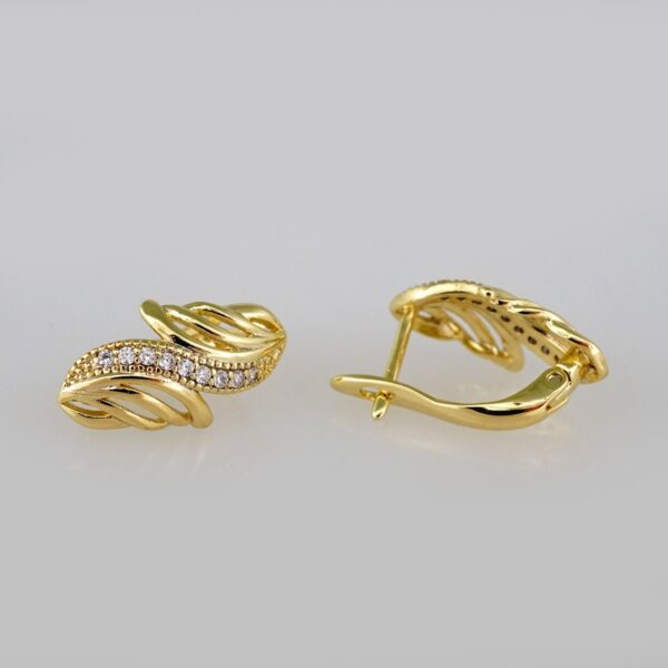 Earrings Women/ Aretes Dama/ Zircon Stone/ 14k Real Color// E415