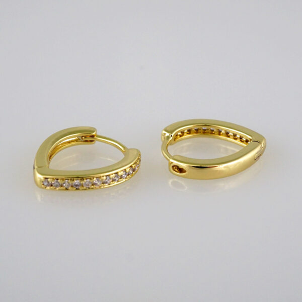 Earrings Women/ Aretes Dama/ Zircon Stone/ 14k Real Color// E424 - Image 2