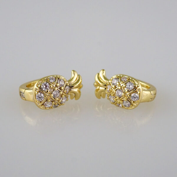 Earrings Women/ Aretes Dama/ Zircon Stone/ 14k Real Color// E425