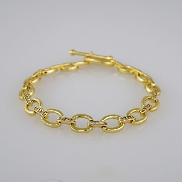 Bracelets Women/ Pulseras Dama/  Zircon Stone/ 14K Real Color// B482