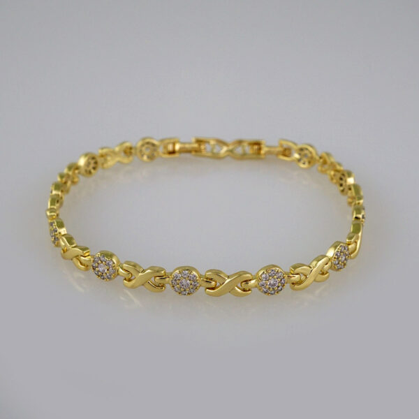 Bracelets Women/ Pulseras Dama/  Zircon Stone/ 14K Real Color// B487