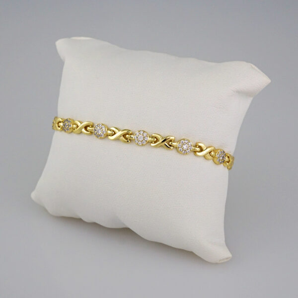Bracelets Women/ Pulseras Dama/  Zircon Stone/ 14K Real Color// B487