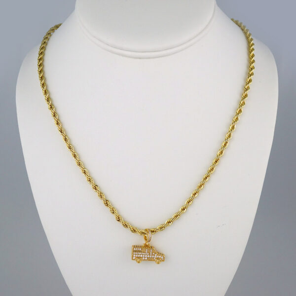 Cadenas & Colgantes/ Chain W/Pendants /14K Real Color/Zircon Stone// SET456