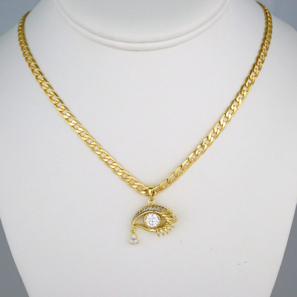 Cadenas & Colgantes/ Chain W/Pendants /14K Real Color/Zircon Stone/ 4mm// SET469