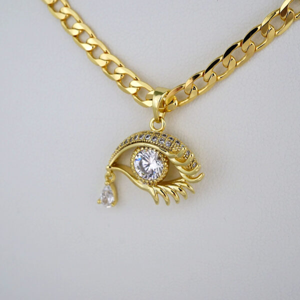 Cadenas & Colgantes/ Chain W/Pendants /14K Real Color/Zircon Stone/ 4mm// SET469 - Image 2