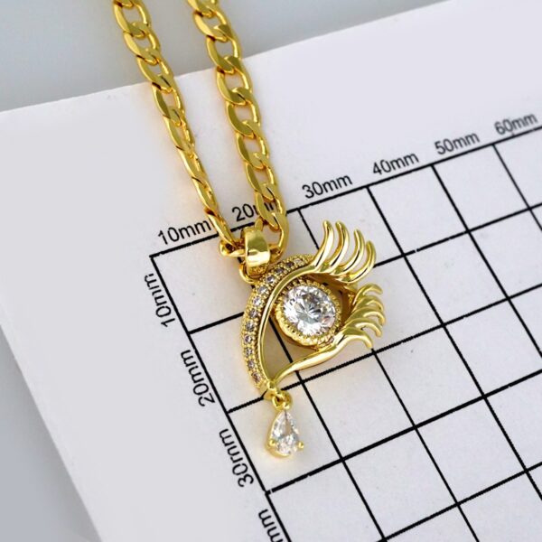 Cadenas & Colgantes/ Chain W/Pendants /14K Real Color/Zircon Stone/ 4mm// SET469 - Image 3