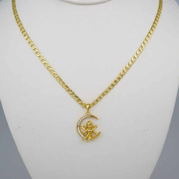 Cadenas & Colgantes/ Chain W/Pendants / 14K Real Color/ Zircon Stone/ 3mmx45cm-50cm-60cm// SET478