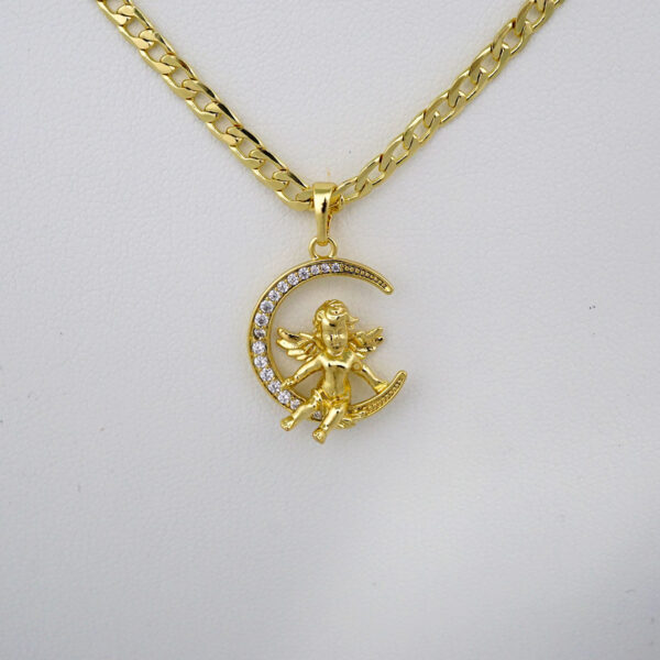 Cadenas & Colgantes/ Chain W/Pendants / 14K Real Color/ Zircon Stone/ 3mmx45cm-50cm-60cm// SET478 - Image 2